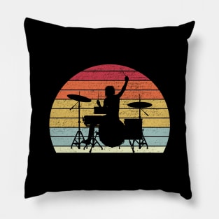 Drummer Shirt Retro Style Drum Player Pillow