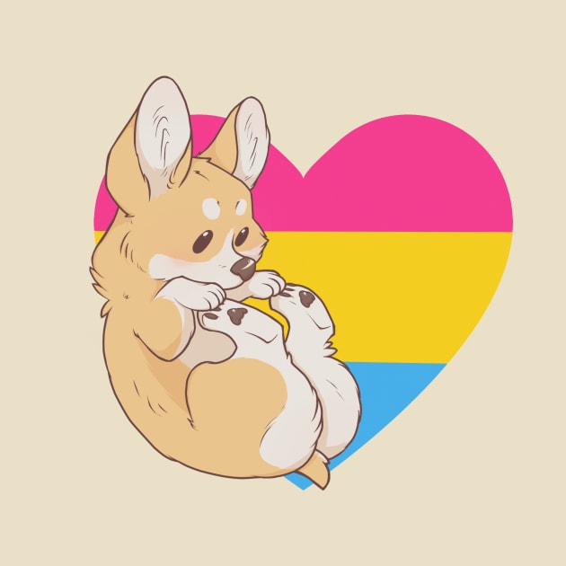 Pansexual Pride Corgi by saltuurn