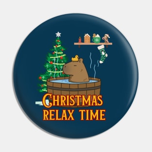 Christmas Capybara Pin