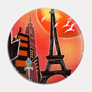 Sunset and romantic Paris Pin