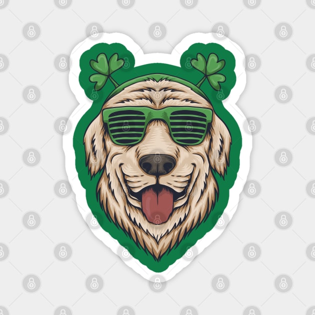 Irish Golden Retriever Funny St. Patrick's Day Gift Magnet by BadDesignCo