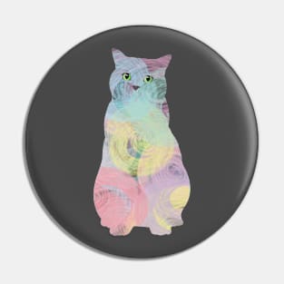 Pastel crayon cat Pin