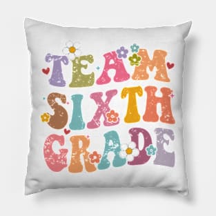 Team Sixth Grade Groovy Back to School Gifts Teacher Student Pillow