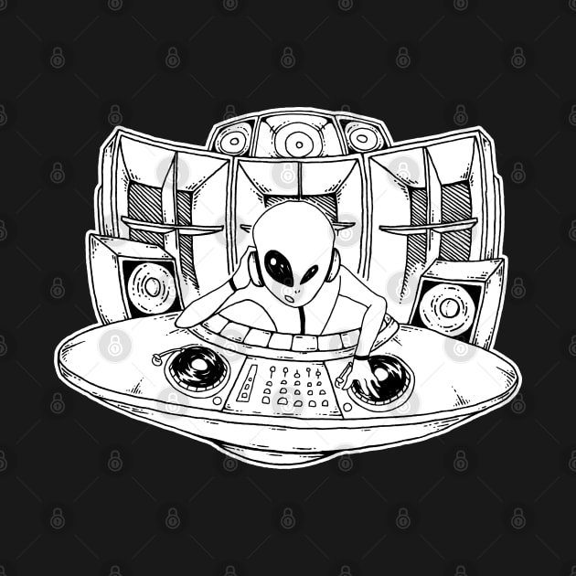 Alien Raver DJ by T-Shirt Dealer