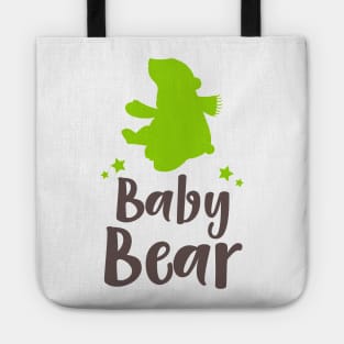 Baby Bear, Bear Cub, Cute Bear, Stars - Green Tote