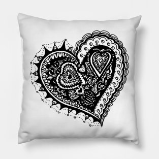 Valentine Heart 2 Angled Aussie Tangle by Heather Holland Pillow