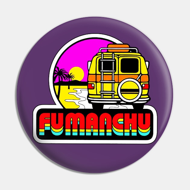 Fu Manchu Pin by CosmicAngerDesign