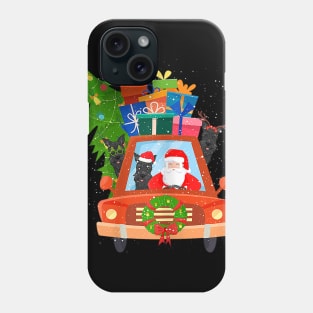 Santa And Scottie Riding Red Truck Merry Christmas Phone Case