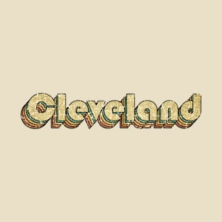 Cleveland // Vintage Rainbow Typography Style // 70s T-Shirt