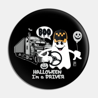 BOO Driver dressed as a GHOST - Funny Halloween Ghost Pin