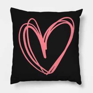 Cute Drawing Of A Pink Heart Pillow