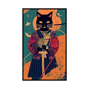 Samurai Cat Warrior T-Shirt