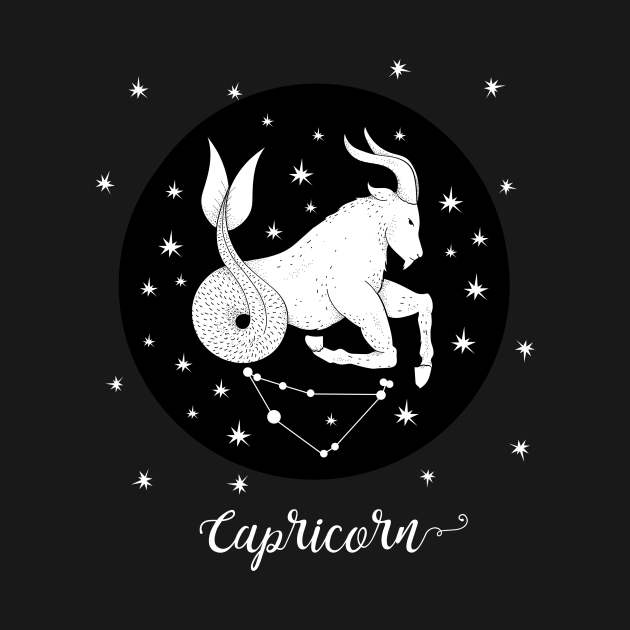 Capricorn Zodiac Sign Constellation - Capricorn Zodiac - T-Shirt ...