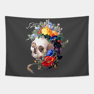 Skull and Flowers Tapestry