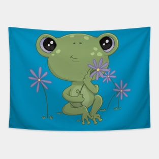 Cute Green Frog Tapestry