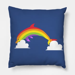 Rainbow Dolphin Pillow