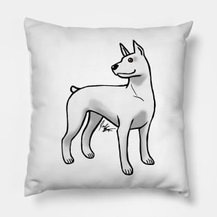 Dog - Doberman Pinscher - White Pillow