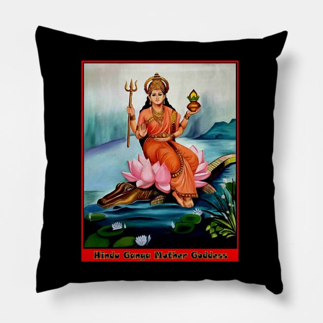 Hindu Goddess Ganga Mather Print Pillow by posterbobs