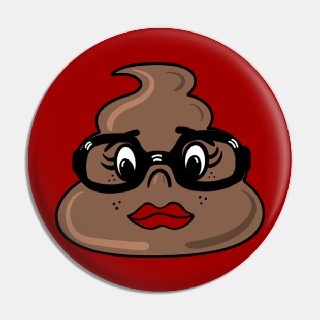 Poop emoji - The lady poop - Poop Emoji - Pin | TeePublic