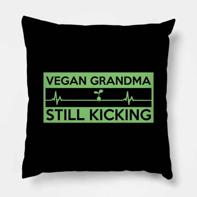 Vegan Heartbeat Vegetarian Grandma Grandparents Gift Pillow by Freid