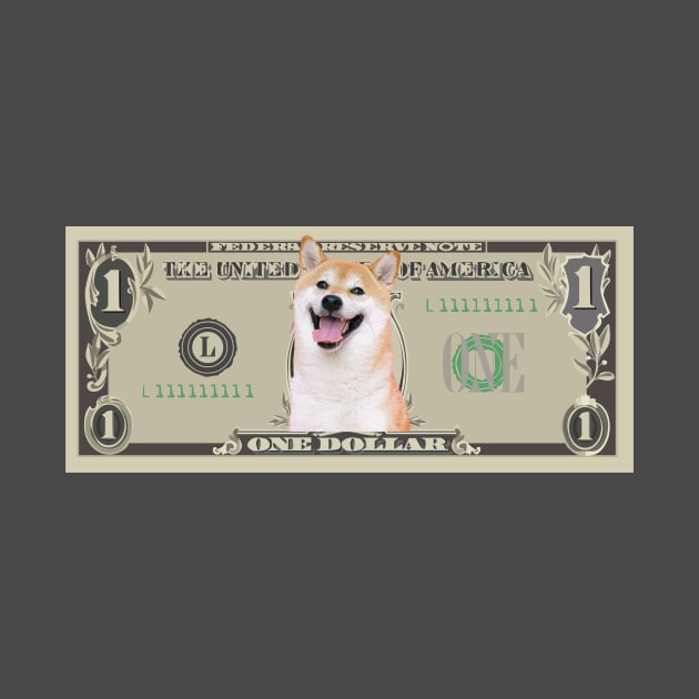 Shiba Inu Doge - Dollar bill by WallStreet Arts