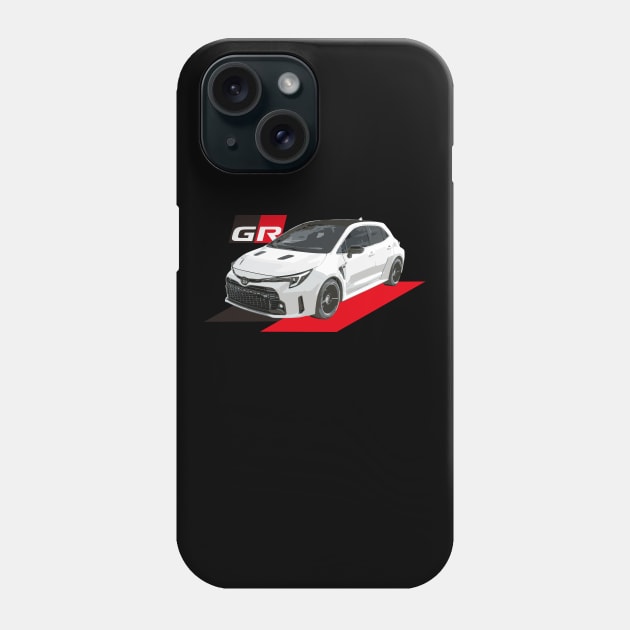 GR Corolla HOT HATCH circuit Edition JDM White e210 gr-four Phone Case by cowtown_cowboy