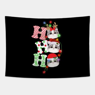 Ho Ho Ho Funny Christmas For Cat Lovers Tapestry