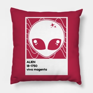 Kawaii Alien Viva Magenta Pillow