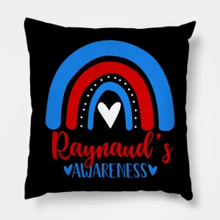 we wear Red White Blue rainbow awsewome Raynauds Awareness Pillow