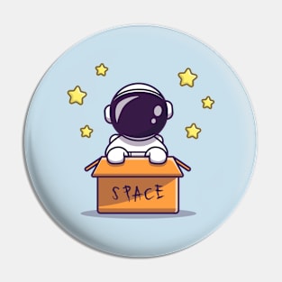 Cute Astronaut In Box (2) Pin