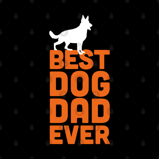 Best German Shepherd Dog Dad Ever - Orange Dog Lover Gift by Elsie Bee Designs