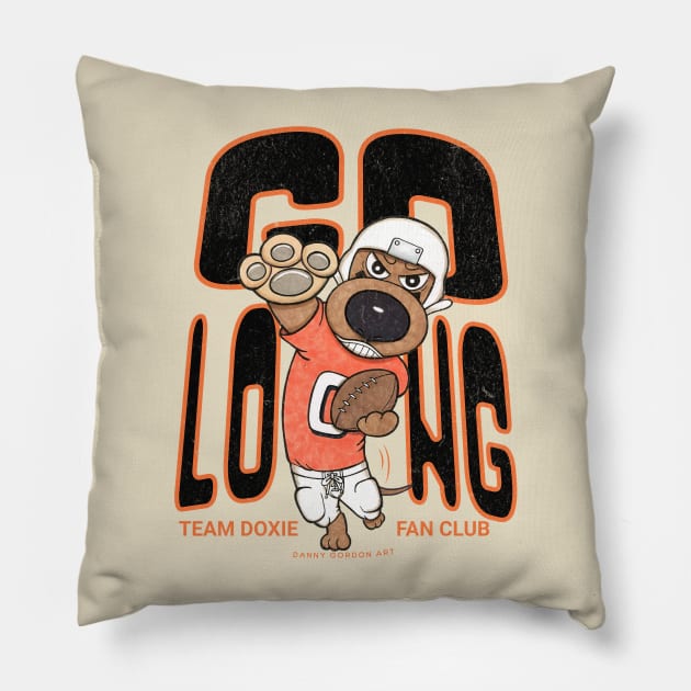 Funny Cute Doxie Dachshund Dog Football Pillow by Danny Gordon Art