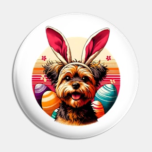 Affenpinscher in Easter Bunny Ears Celebrating Spring Pin