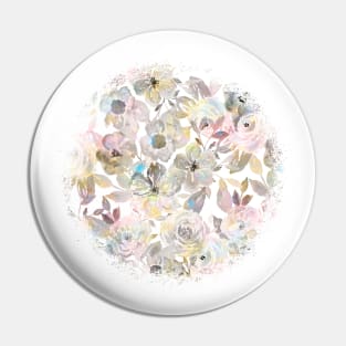 Elegant whimsical grey watercolor roses Pin