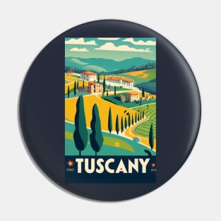 A Vintage Travel Art of Tuscany - Italy Pin