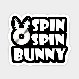 SpinSpinBunny Main Square Logo - White Lettering Magnet