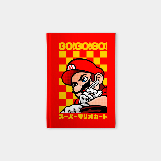 Go Go Go Supa Mario Kato Pop Halftone Kart Cuaderno