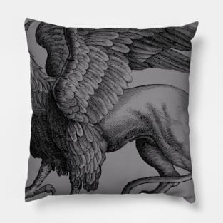 Vintage Griffin medieval fantasy art creature monster Pillow