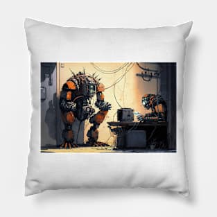 Drawings of robots Pillow