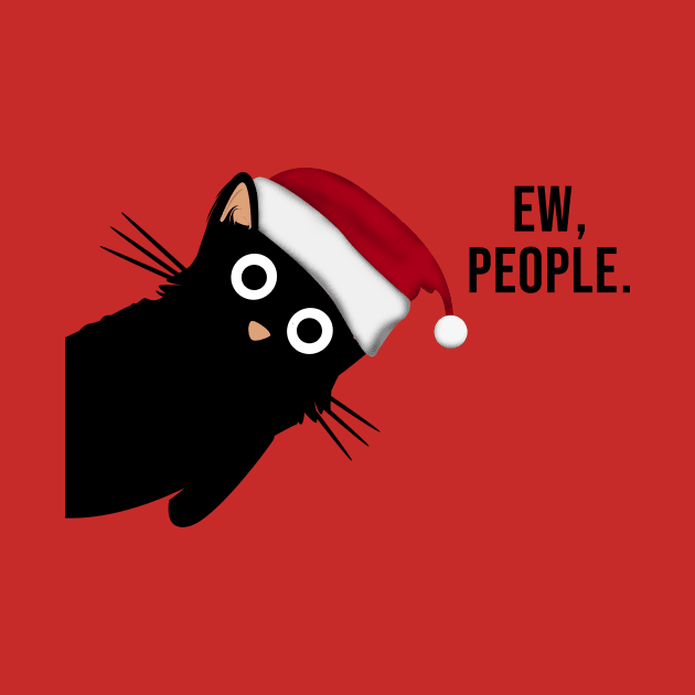 Funny black cat, ew people by Rishirt