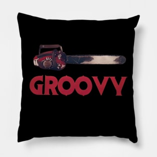 Groovy Chainsaw (RED) Pillow