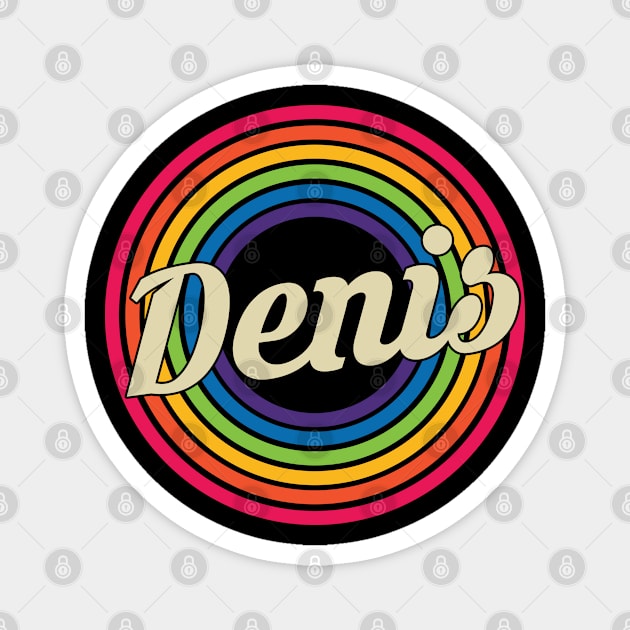 Denis - Retro Rainbow Style Magnet by MaydenArt