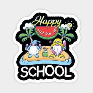 Funny Happy Last Day Of School Teacher Student Graduation Gnomes Magnet