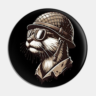 Cool Otter Soldier Vintage Pin