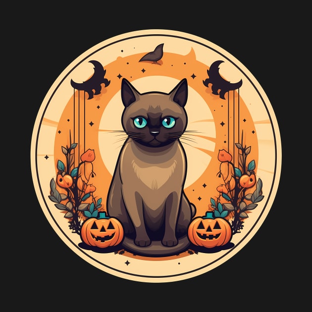 Burmese Cat Halloween, Cat Lover by dukito