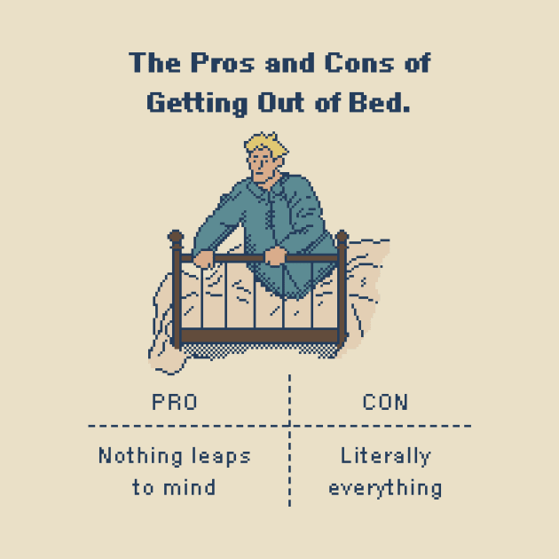 Morning Dilemma: Bed vs. World - 8bit Pixelart by pxlboy