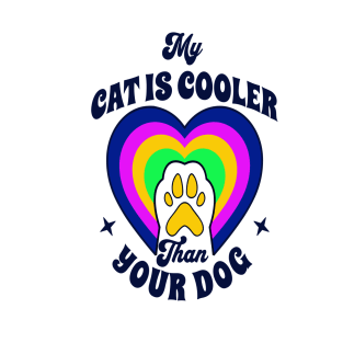Cool Funny Cat T-shirt My Cat is Cooler Than Your Dog T-Shirt