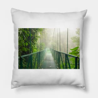 Suspension bridge in rainforest Pillow