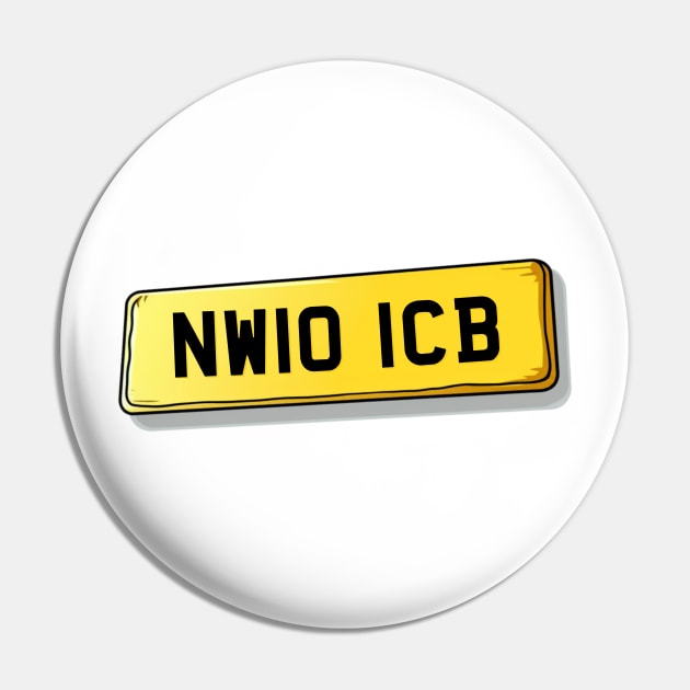 NW10 ICB - Harlesden Number Plate Pin by BADMANIZM