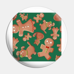 Gingerbread shaped family for Christmas stuff - light green background Pin